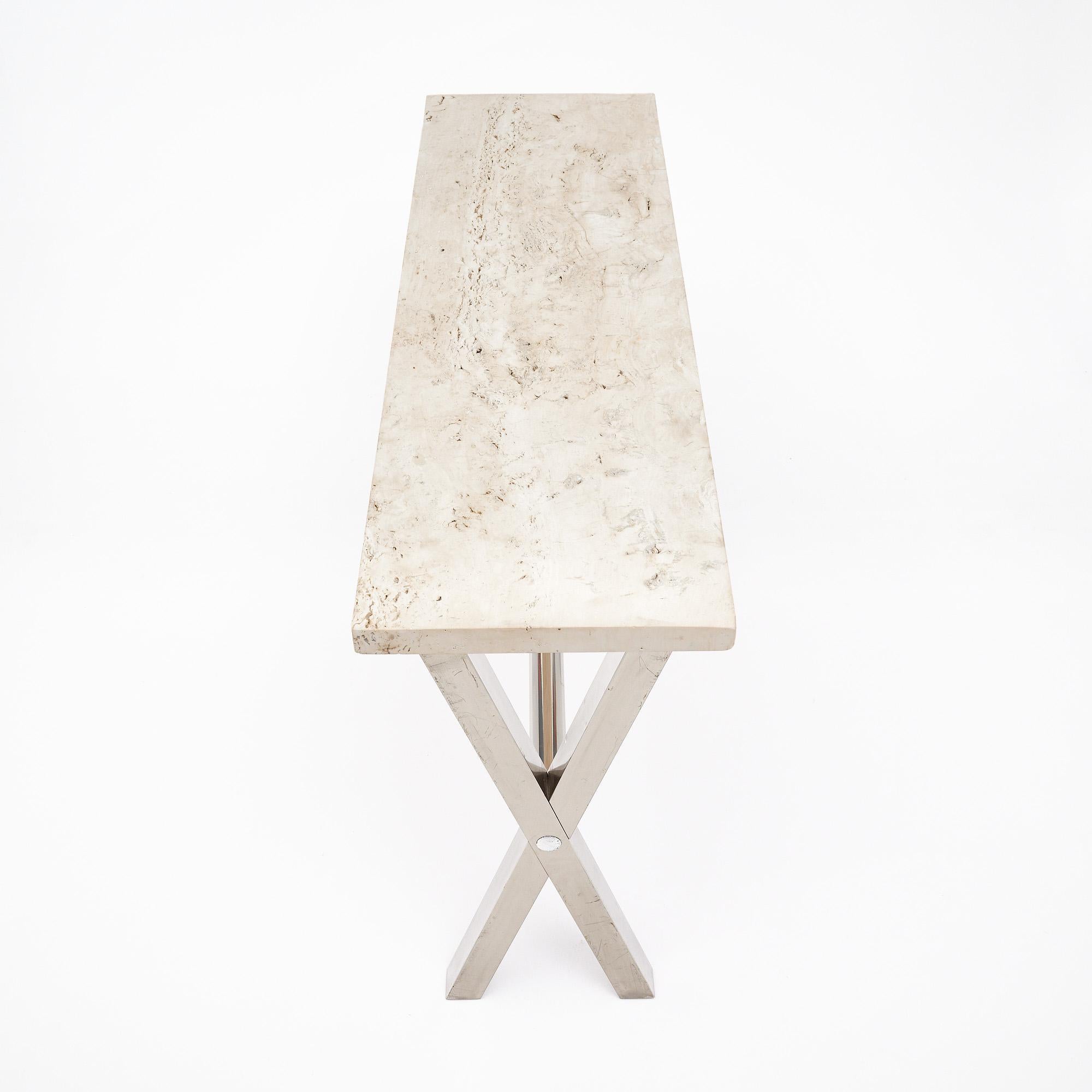 French Modernist Marble Console Table For Sale 3