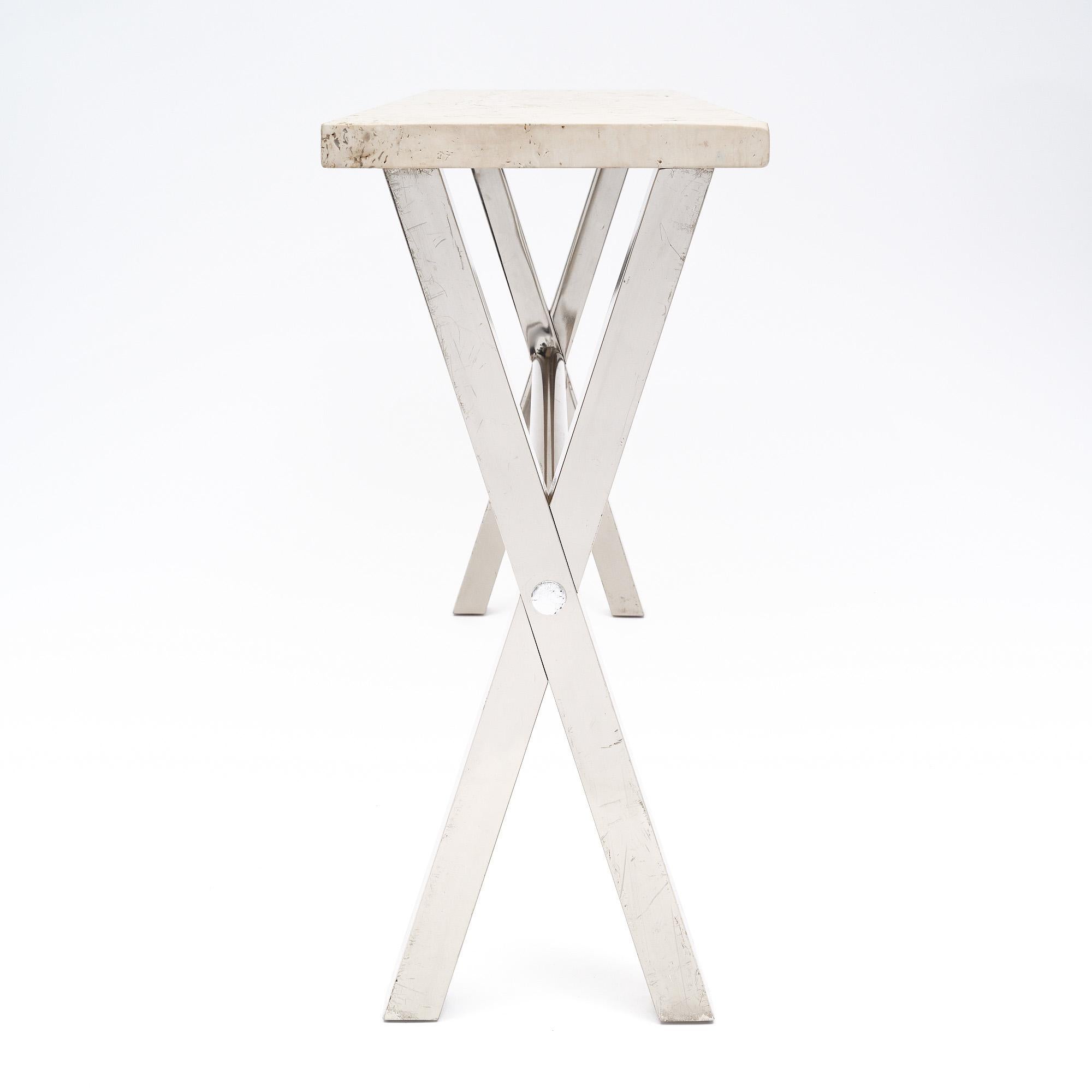 French Modernist Marble Console Table For Sale 4