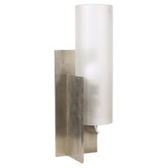 French Modernist Nickel-Plated Bronze Table Lamp By Jean-Boris Lacroix