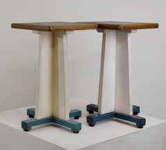 Piedistalli o sgabelli modernisti francesi, faggio laccato, design degli anni ’50