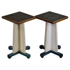 Piedistalli o sgabelli modernisti francesi, faggio laccato, design degli anni ’50