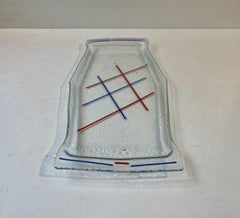 French Modernist Perfume Glass & Enamel Tray in the style of Mondrian
