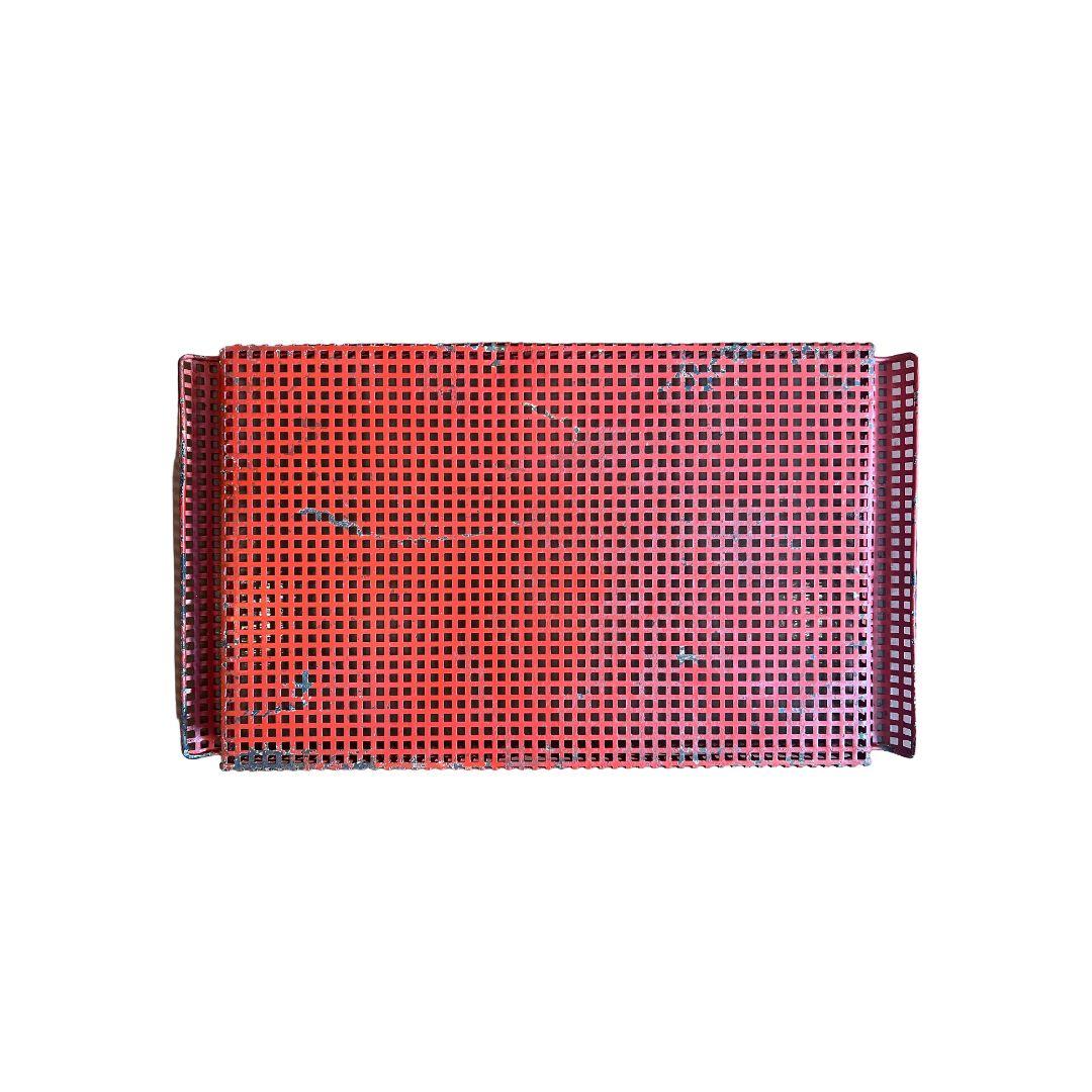 Mid-Century Modern French Modernist Rigituelle Tray in Red Metal by Mathieu Matégot For Sale