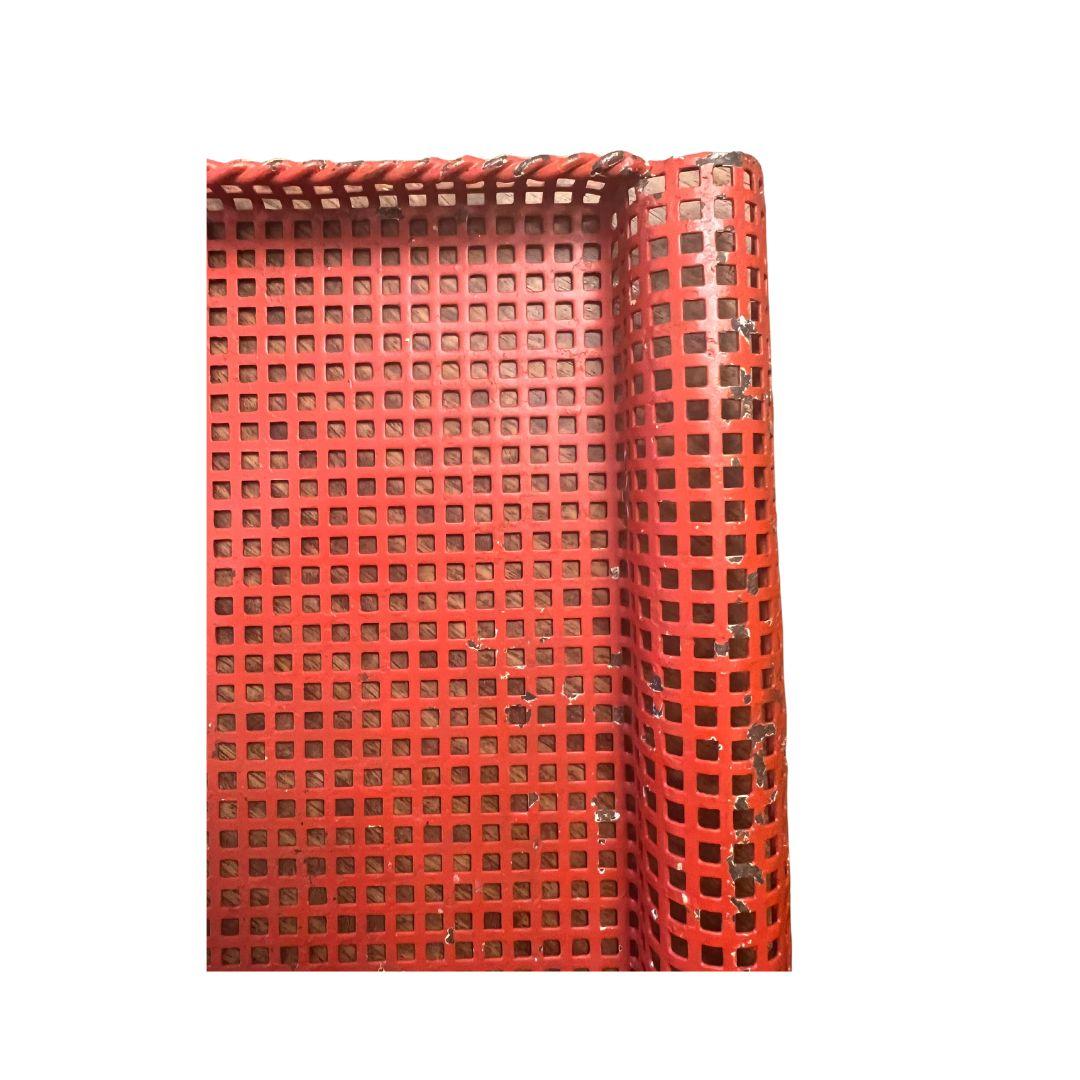 French Modernist Rigituelle Tray in Red Metal by Mathieu Matégot In Good Condition For Sale In Brooklyn, NY