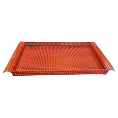 French Modernist Rigituelle Tray in Red Metal by Mathieu Matégot