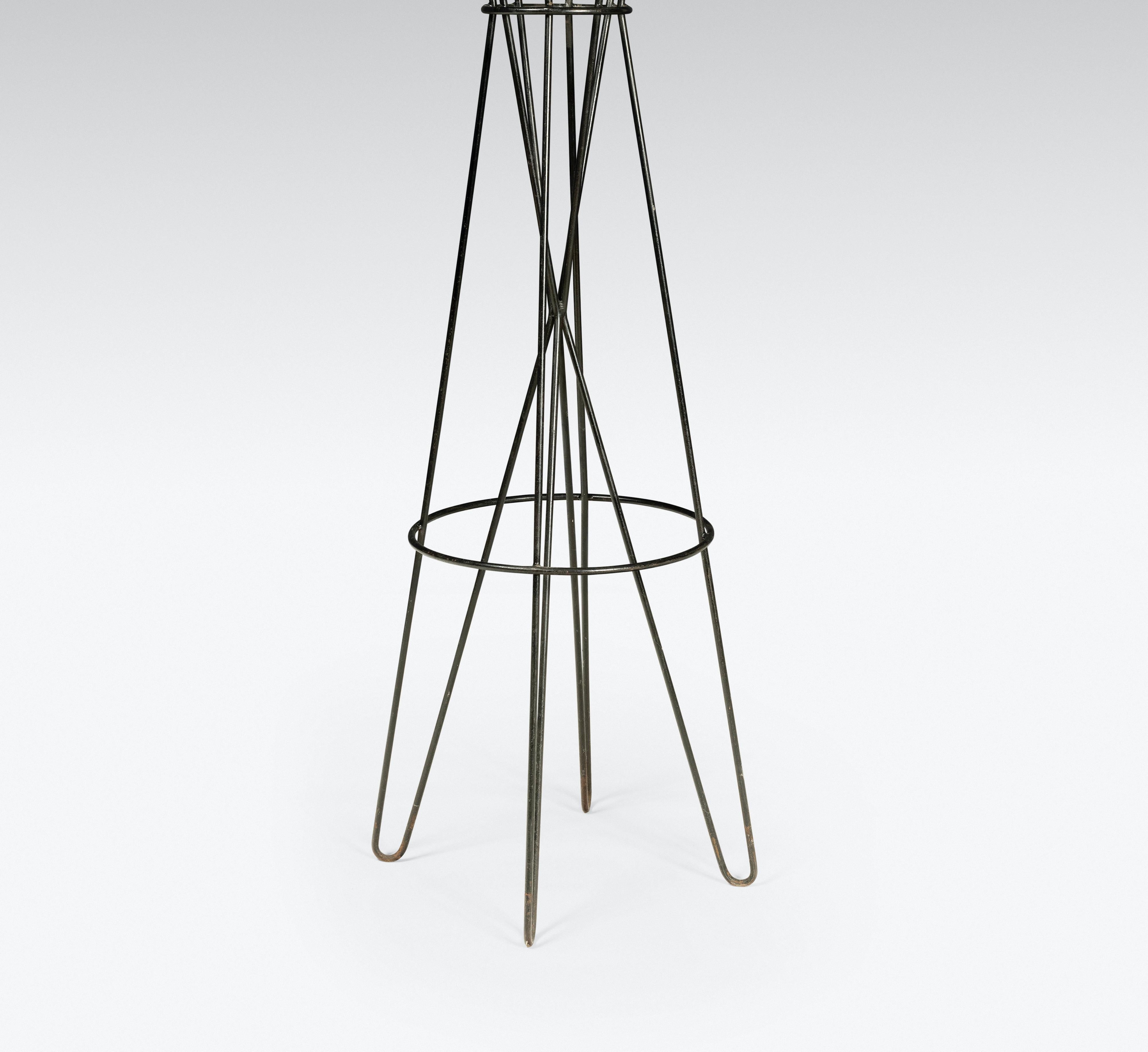 Plated French Modernist Roger Feraud coat rack, 1950's For Sale