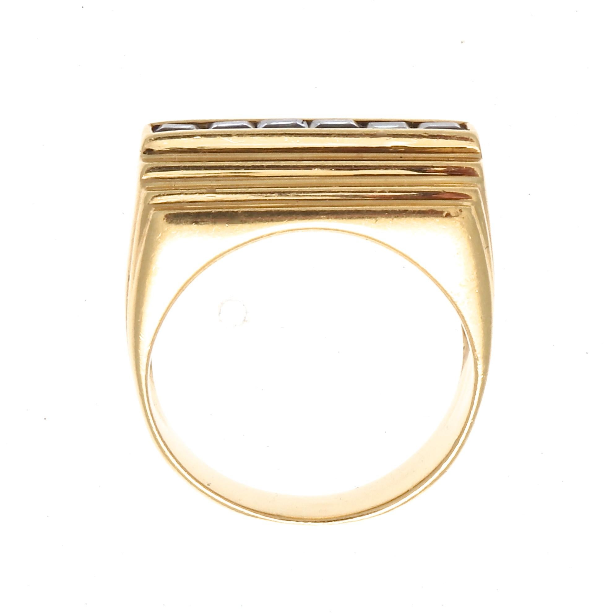 Women's French Modernist Sapphire Gold Ring