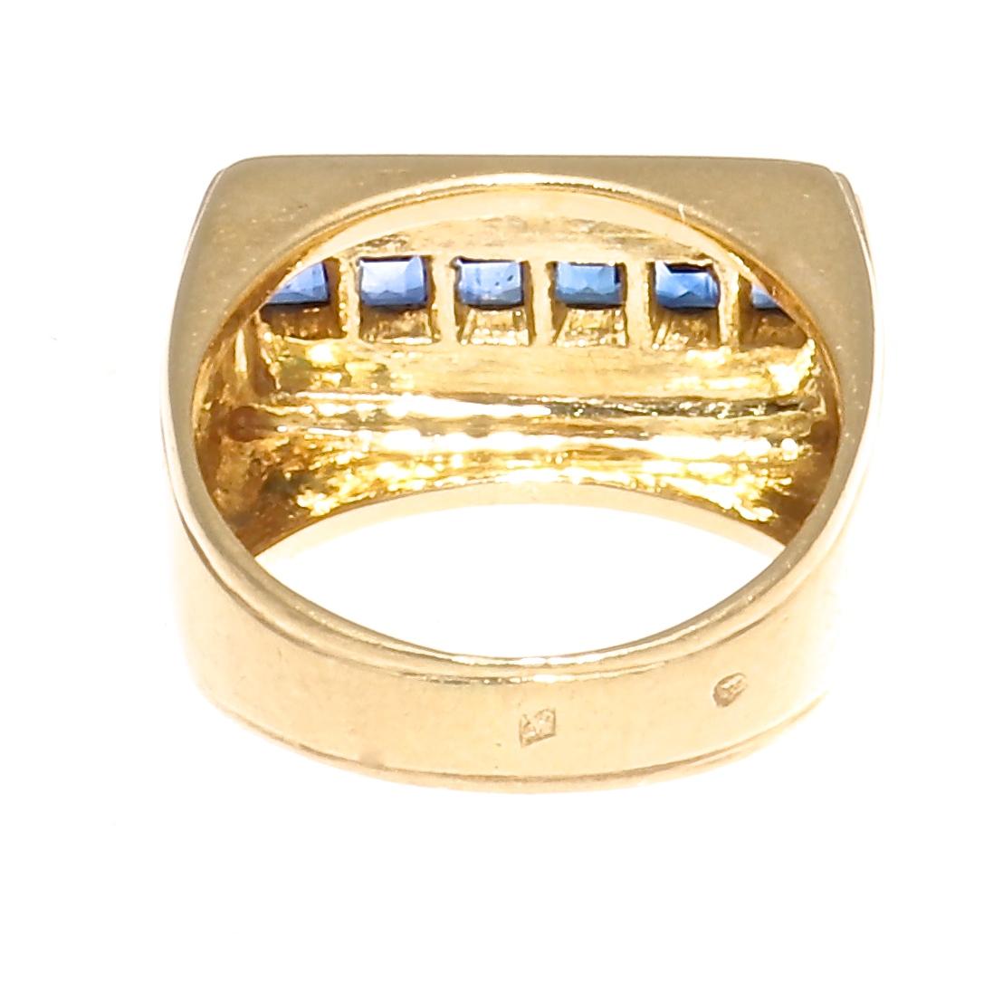 French Modernist Sapphire Gold Ring 1