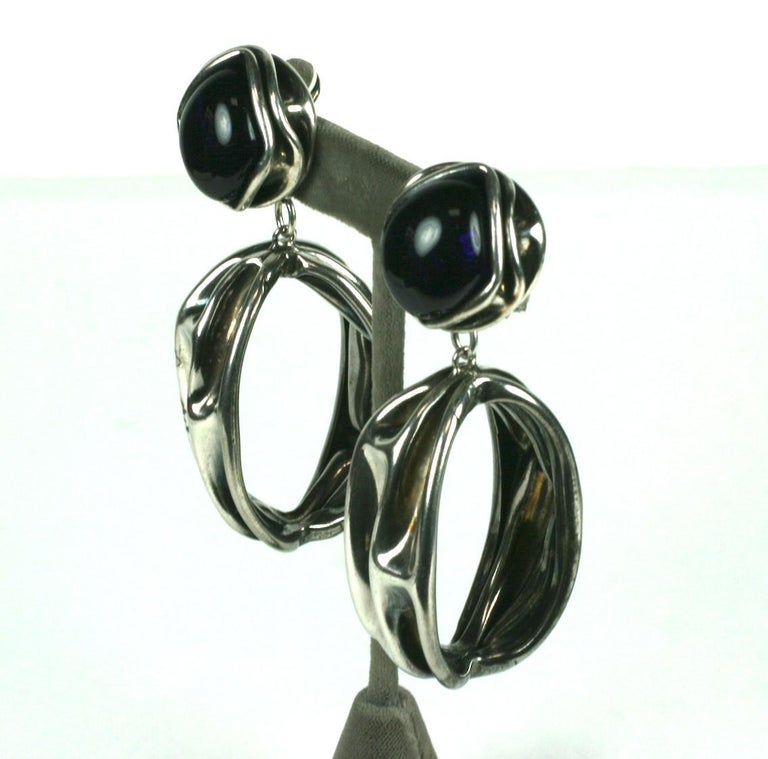 French Modernist Serge Breton Hoop Earclips For Sale at 1stDibs 