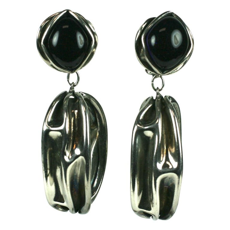 French Modernist Serge Breton Hoop Earclips For Sale at 1stDibs 