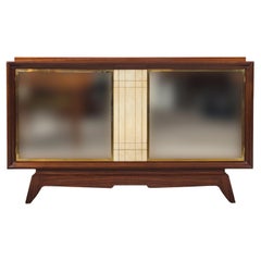 Modernistisches Sideboard aus Chagrinleder der Französischen Moderne