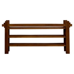 French modernist shelf from the 70s in solid elm