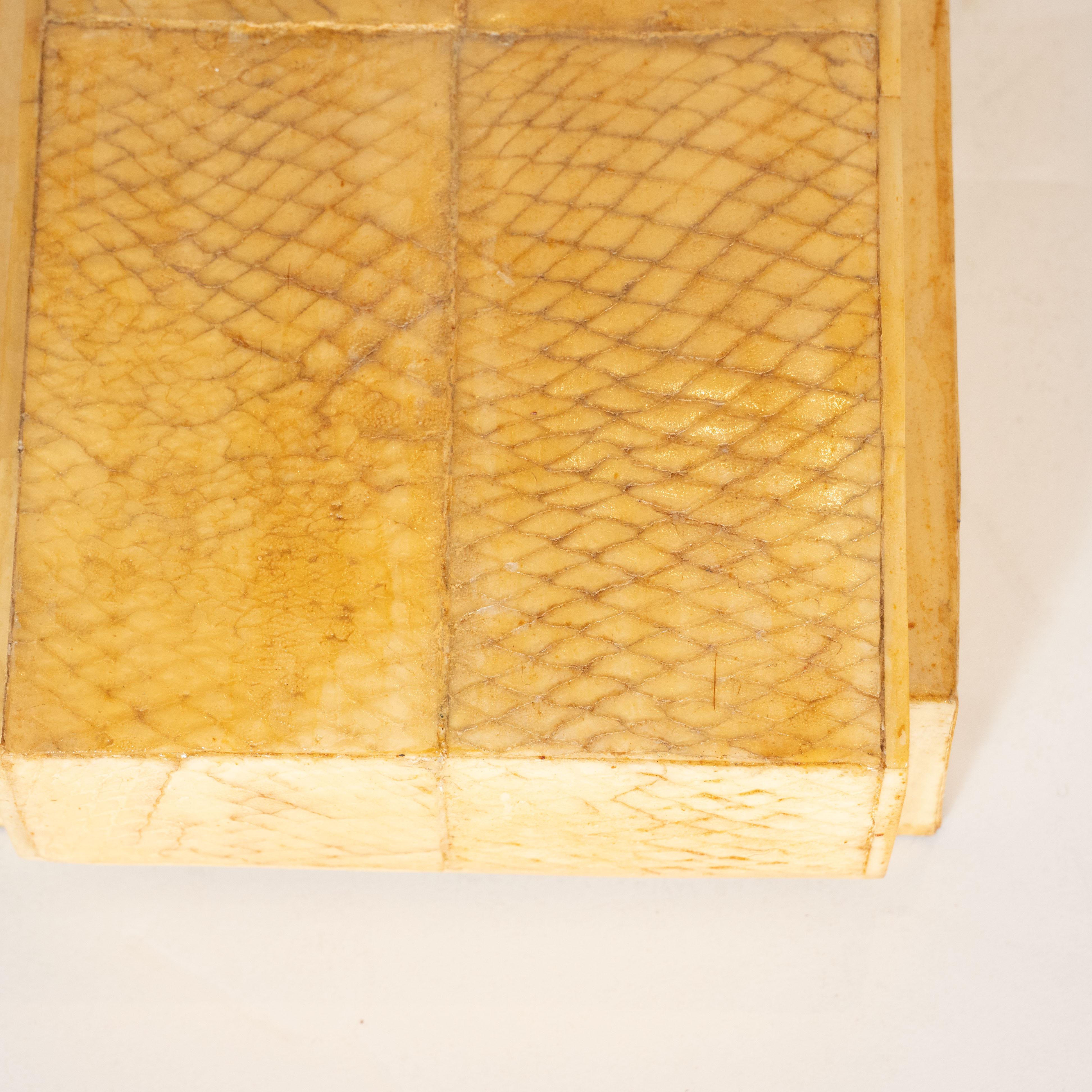 French Modernist Snake Skin, Elm & Parchment Decorative Box by R&Y Augousti 1