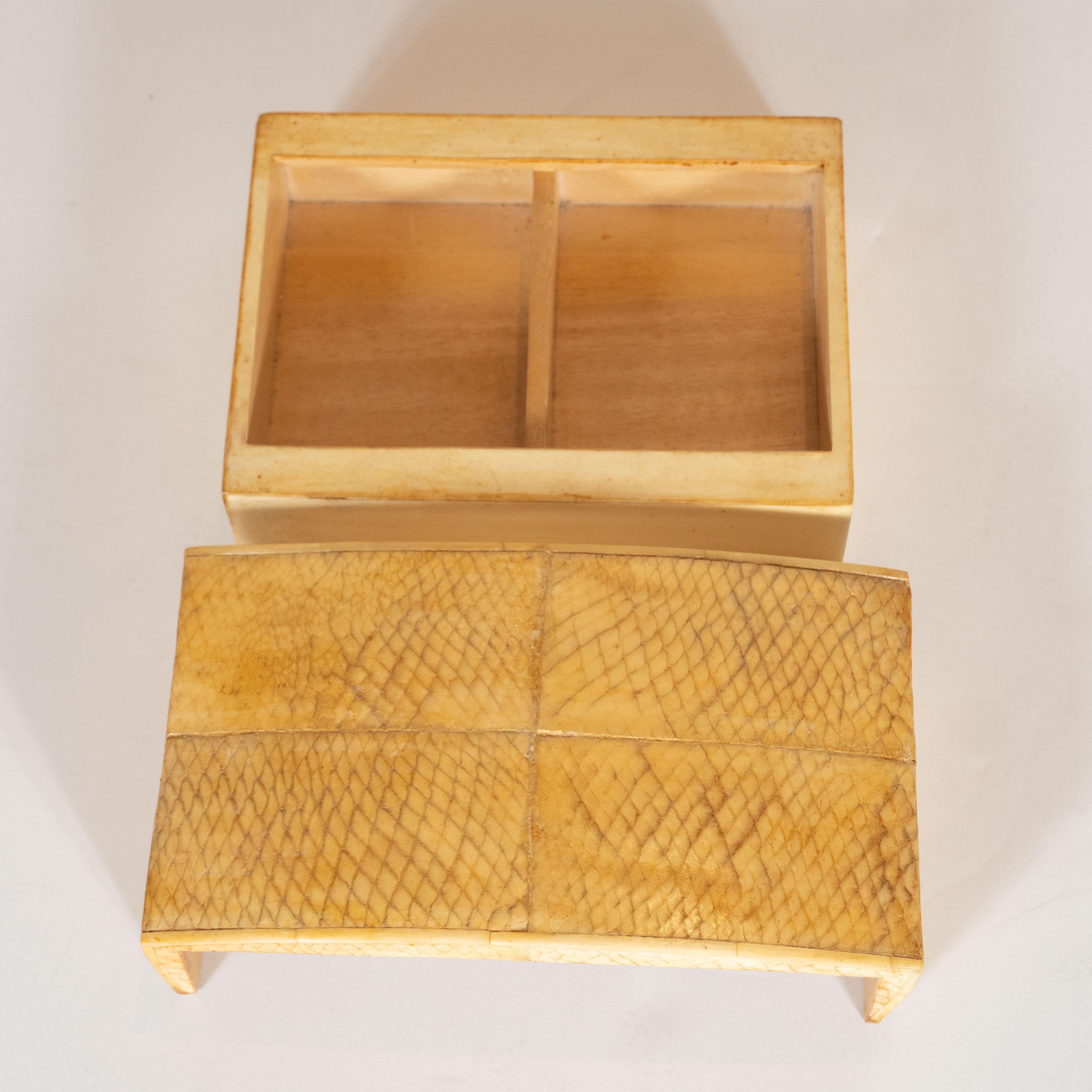 French Modernist Snake Skin, Elm & Parchment Decorative Box by R&Y Augousti 3