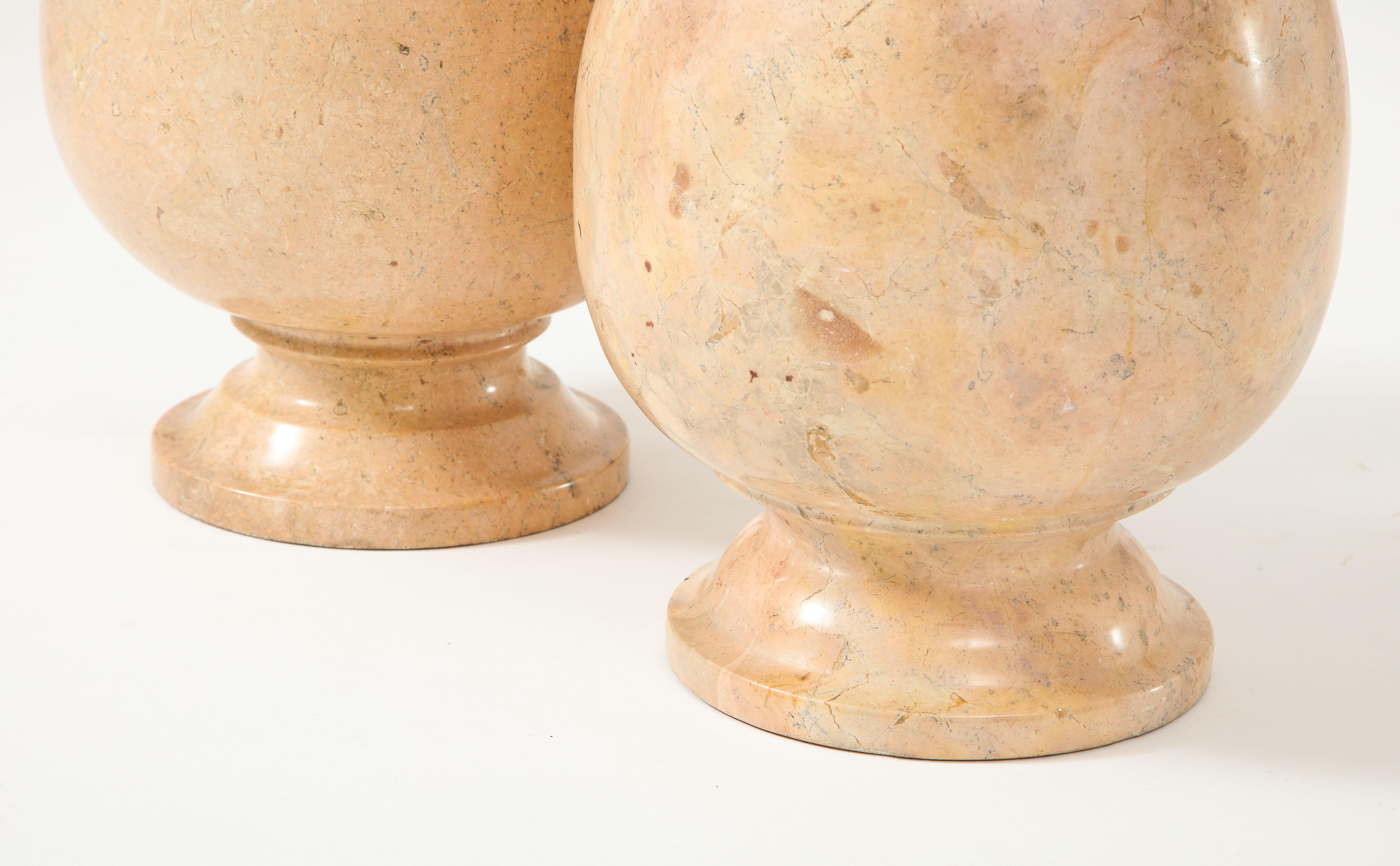 French Modernist Solid Beige Marble Lamps For Sale 2