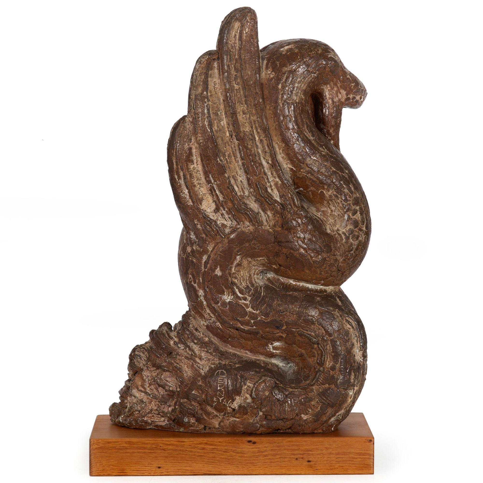 XX secolo Scultura modernista francese in gres 
