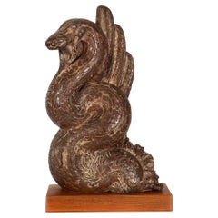French Modernist Stoneware Sculpture “Serpent” (1946) by Marcel Derny