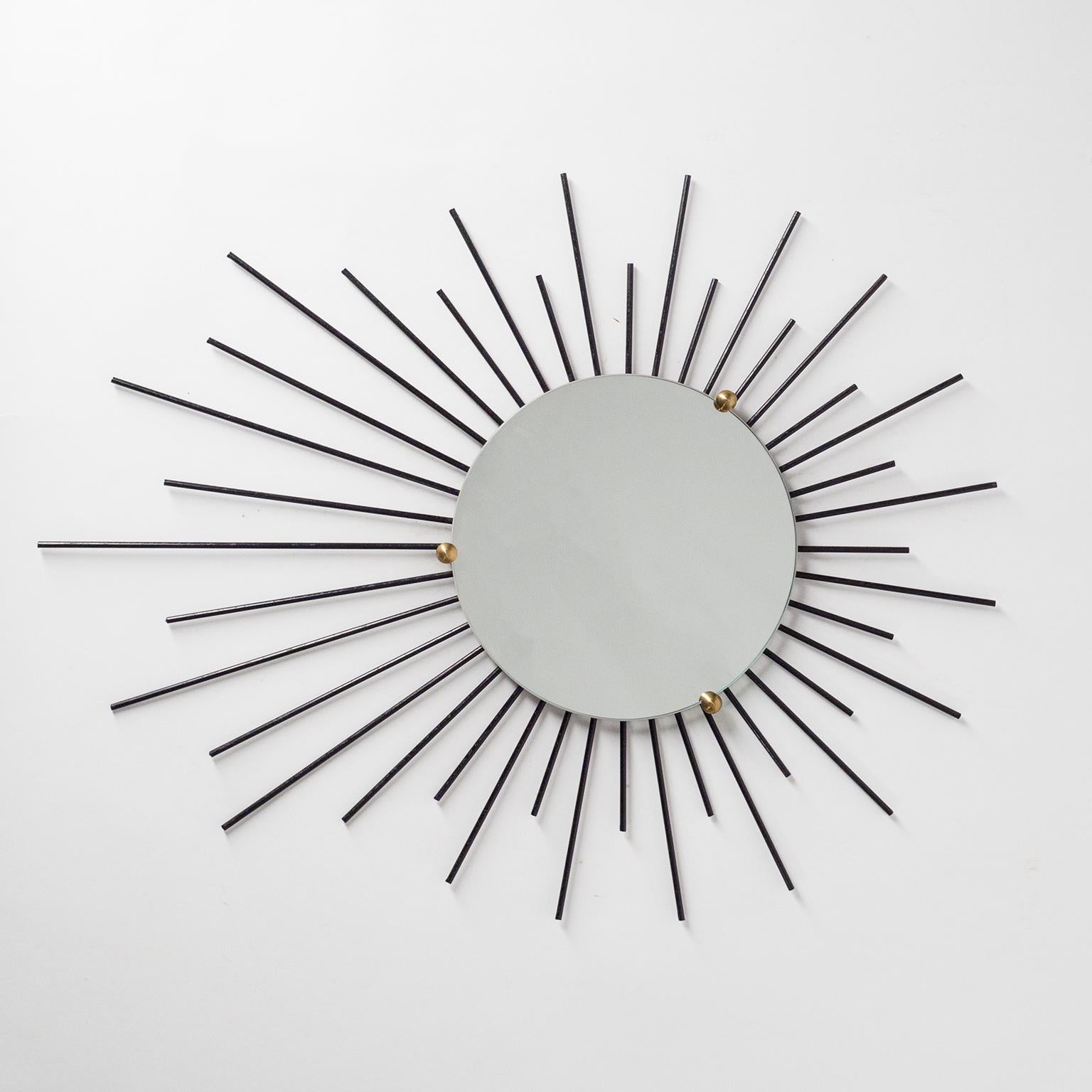 French Modernist Sunburst Mirrors, circa 1960 In Good Condition In Vienna, AT