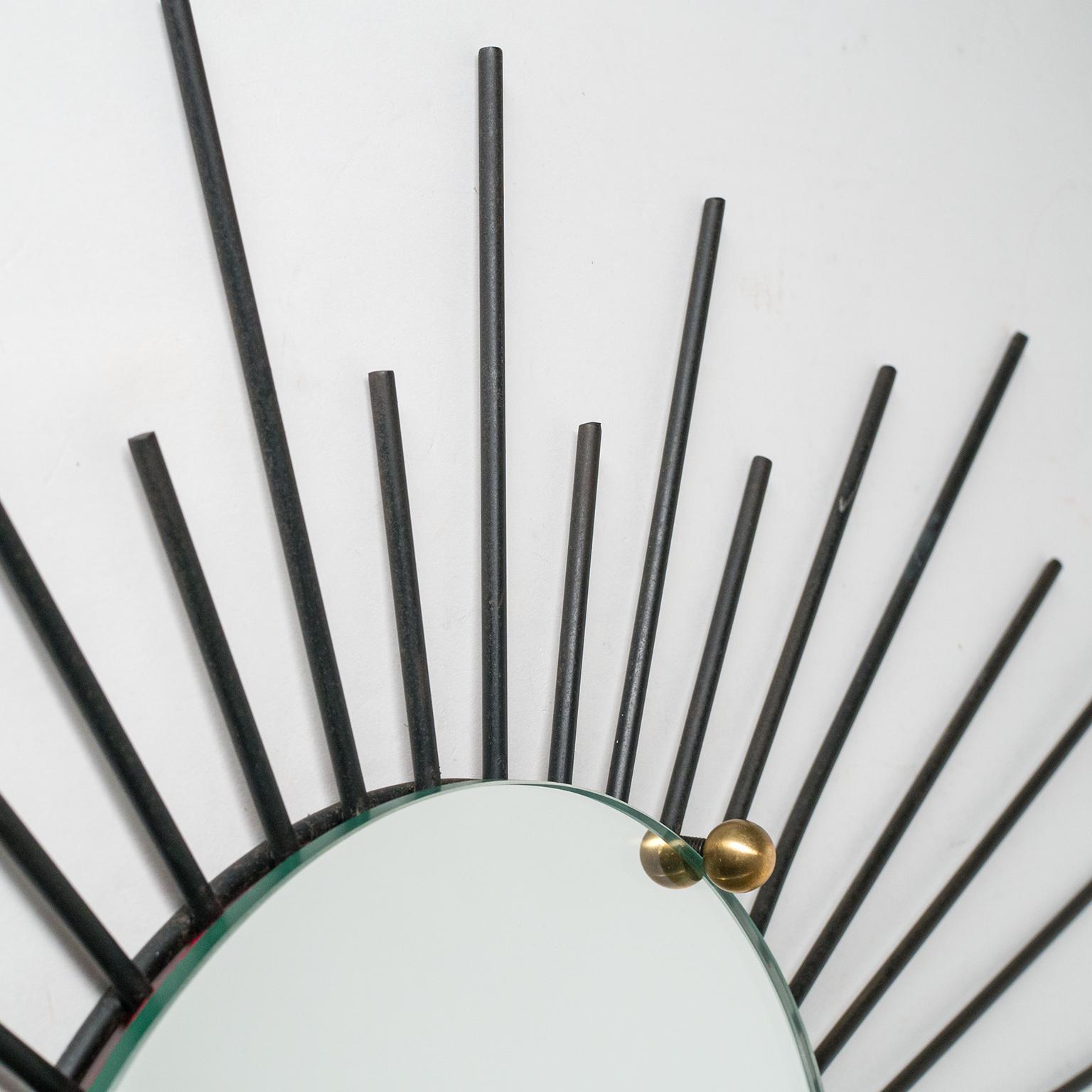 Mid-20th Century French Modernist Sunburst Mirrors, circa 1960