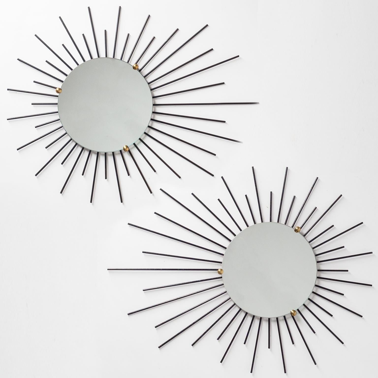 French Modernist Sunburst Mirrors, circa 1960 1