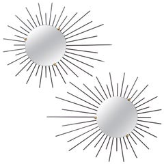 French Modernist Sunburst Mirrors, circa 1960