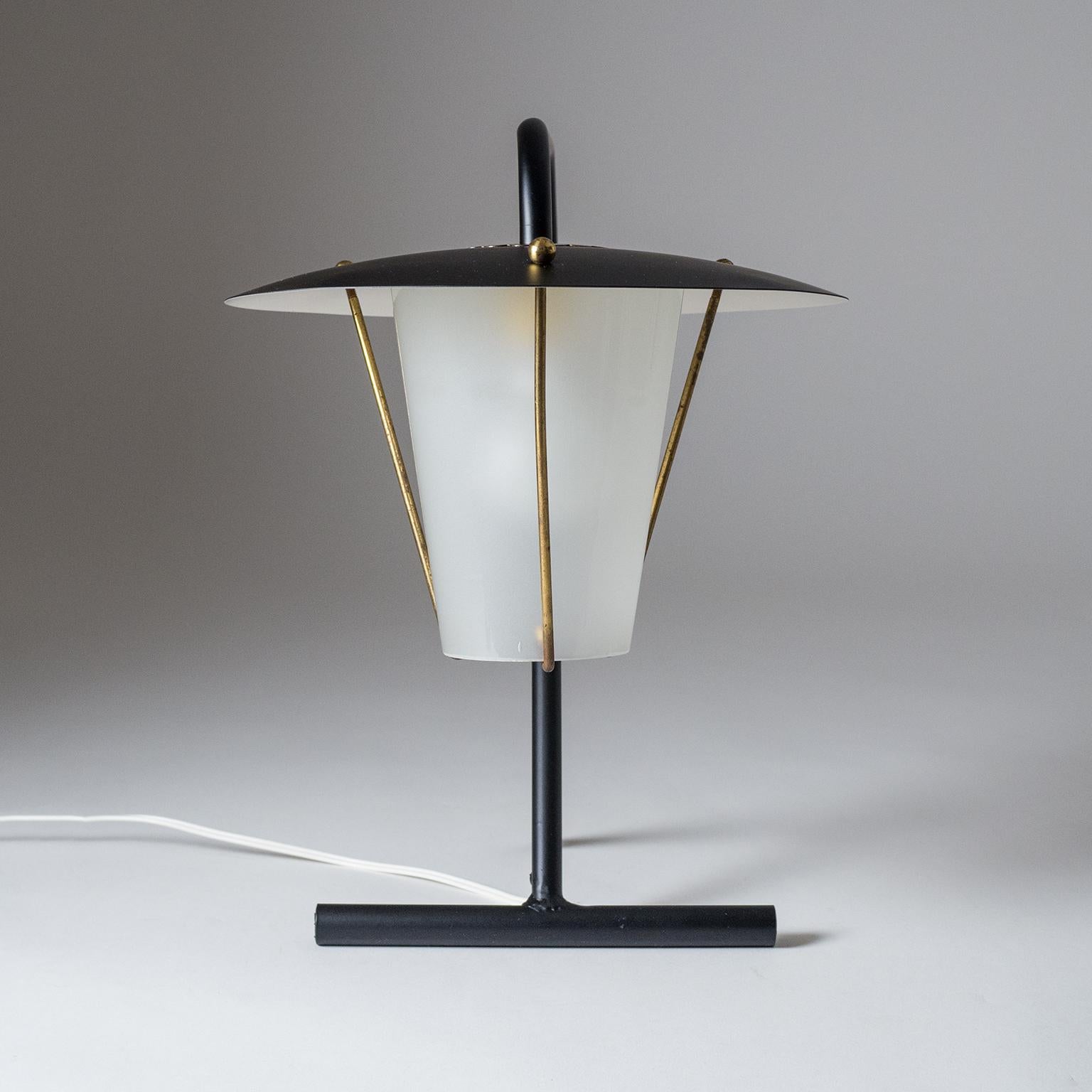 Modernistische französische Tischlampe der Französischen Moderne, um 1950 im Angebot 2