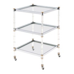 French Modernist Three-Tiered Bar Cart