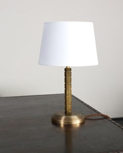 French Modernist Turned Brass Desk Lamp