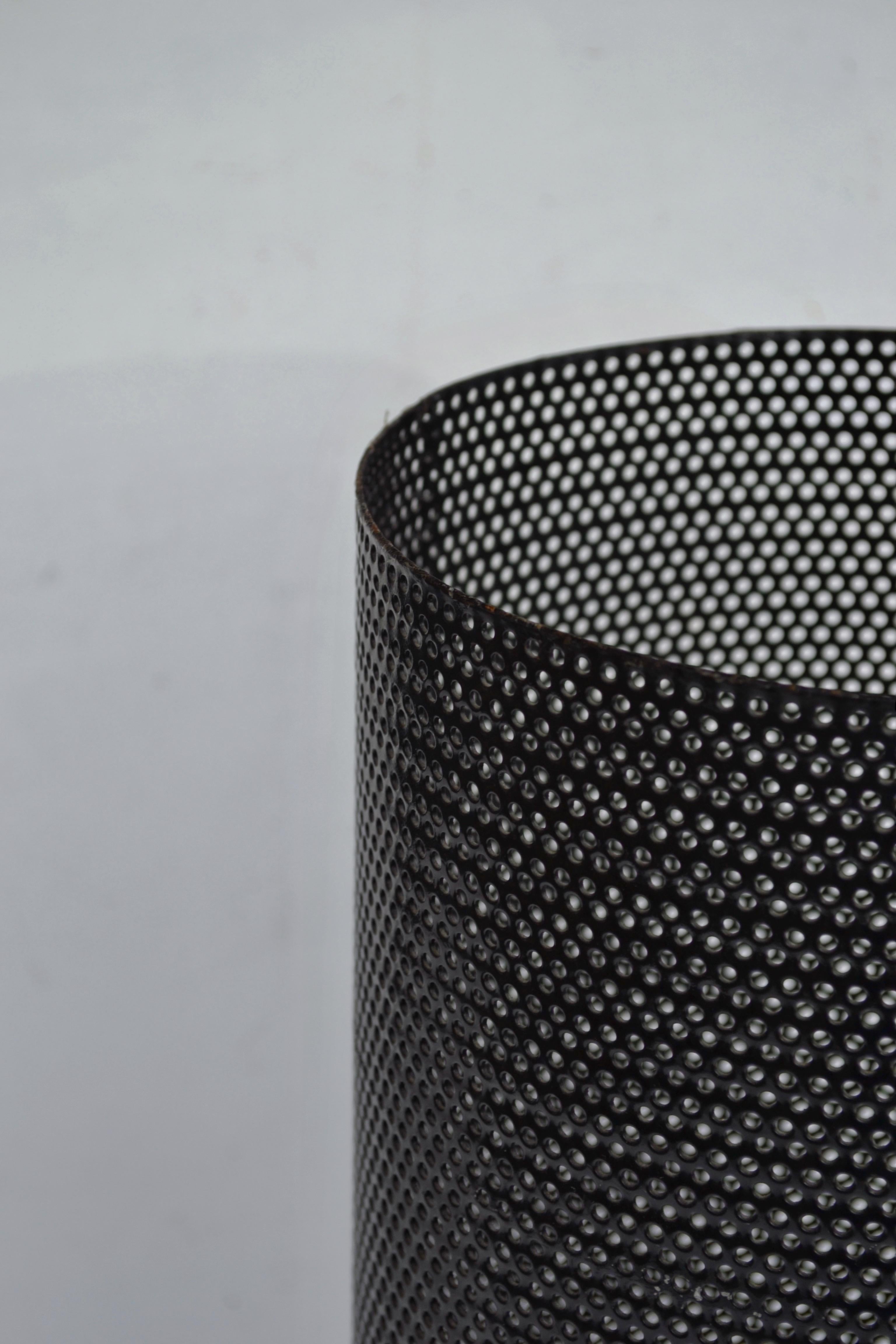 Mid-Century Modern French Modernist Umbrella Stand, 1950s — Perforated Steel For Sale