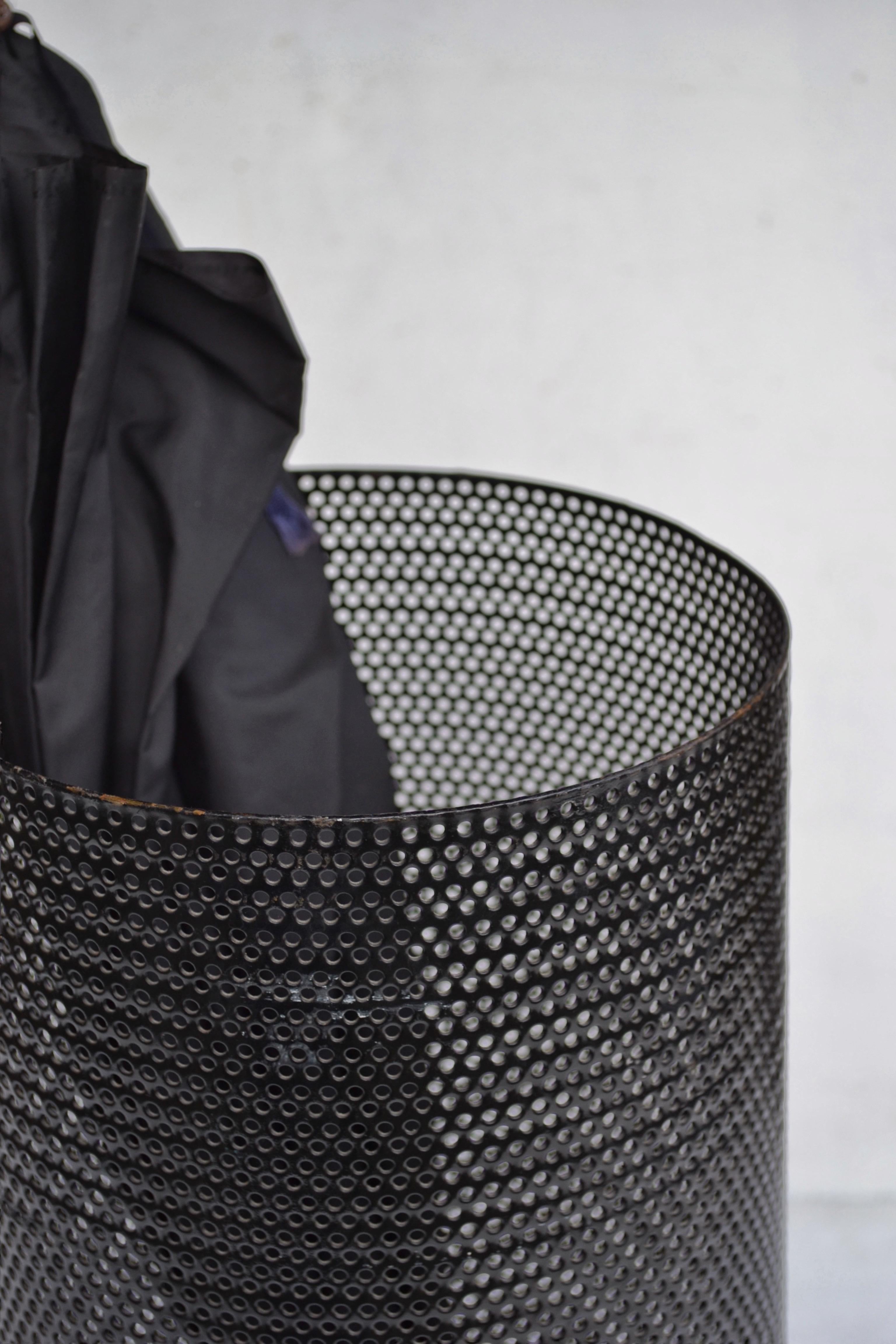 French Modernist Umbrella Stand, 1950s — Perforated Steel For Sale 2