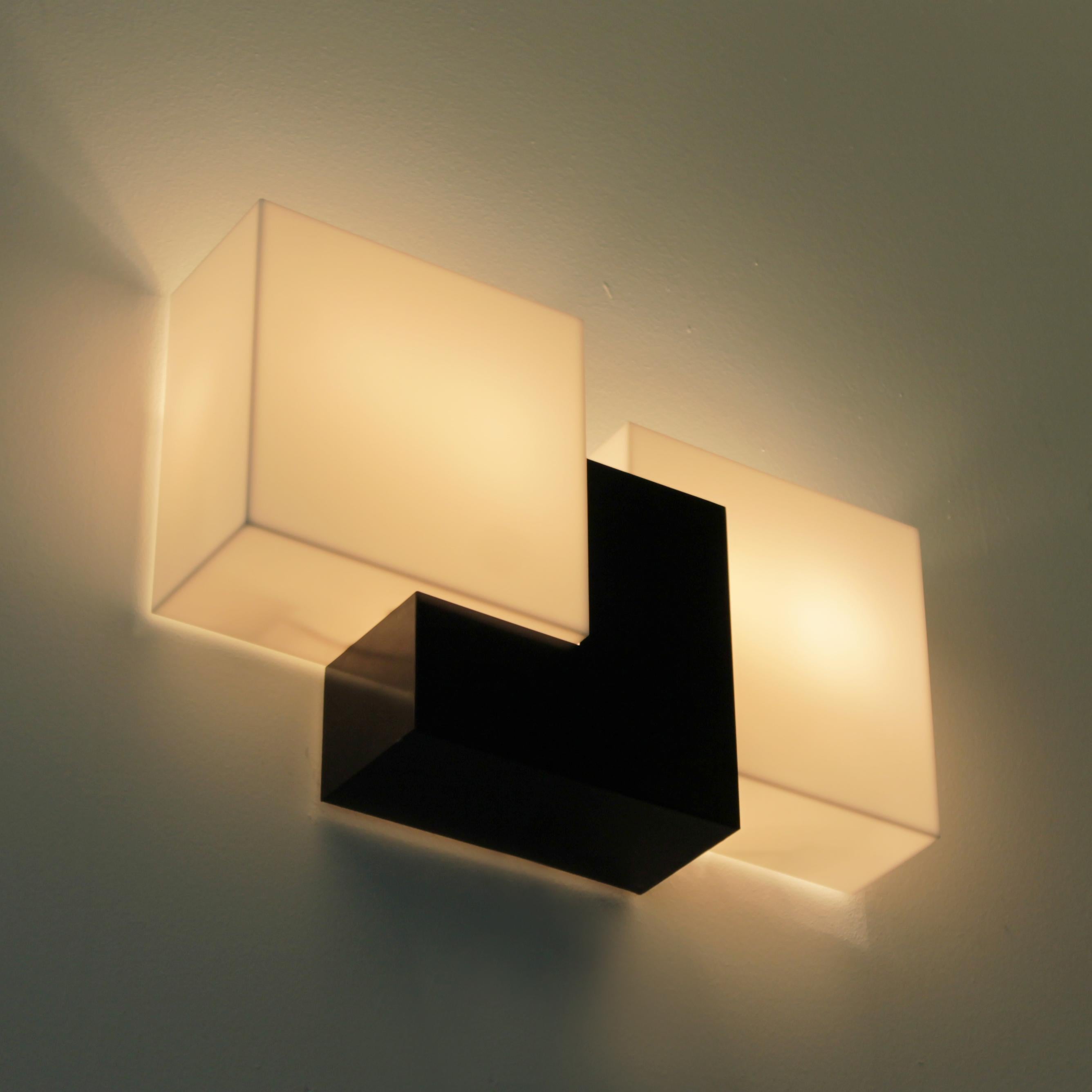 Lacquered French Modernist Wall Light from the Fifties