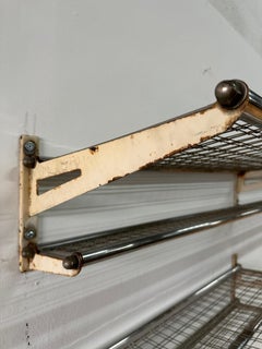 French Modernist Wall-Mounted Train Luggage and Hat Racks (Two Available)