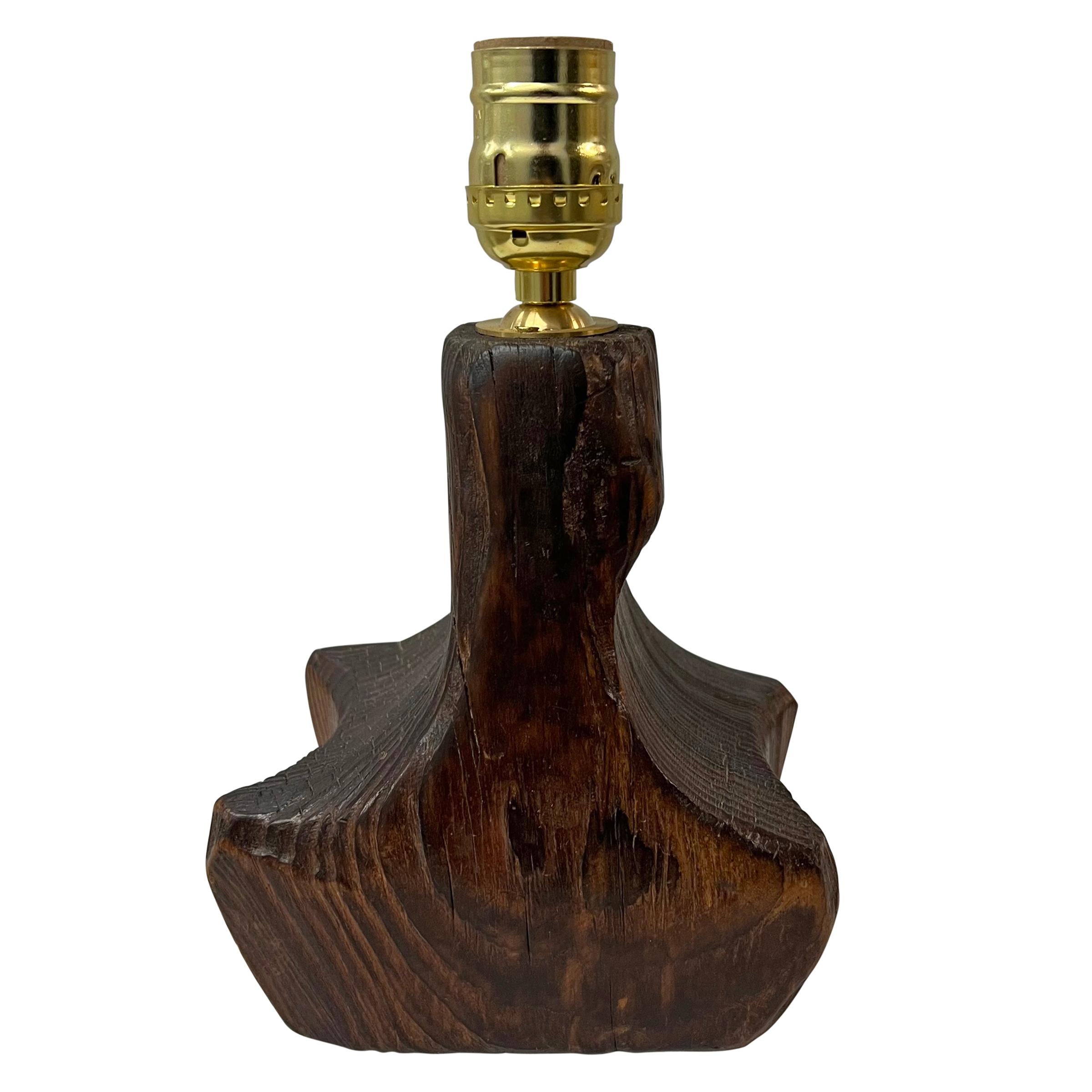 Französisch Modernist Wood Lampe (Sackleinen) im Angebot