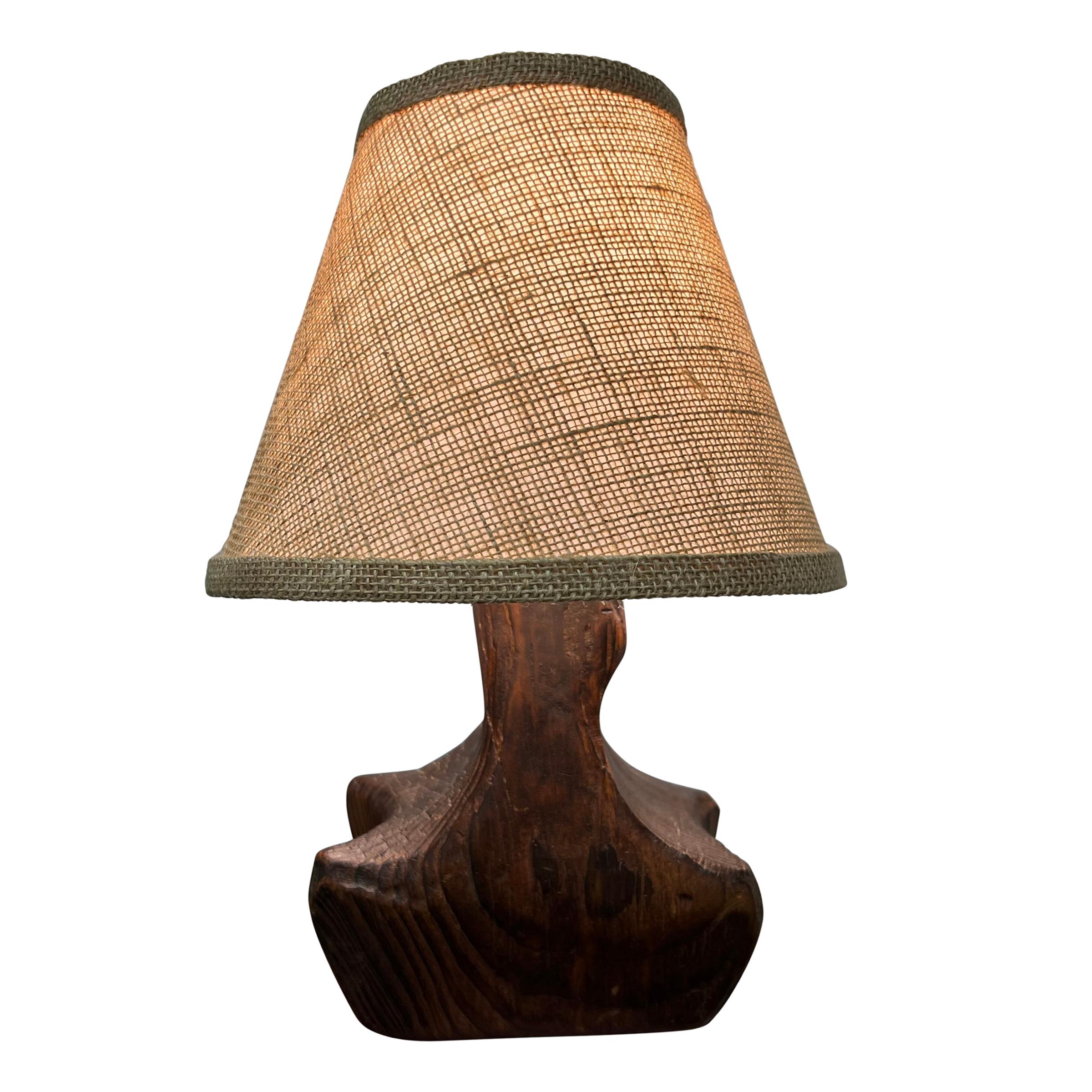 French Modernist Wood Lamp For Sale 3