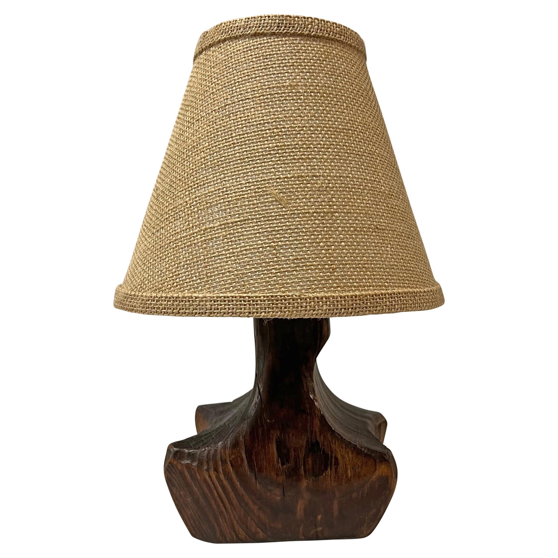 French Modernist Wood Lamp
