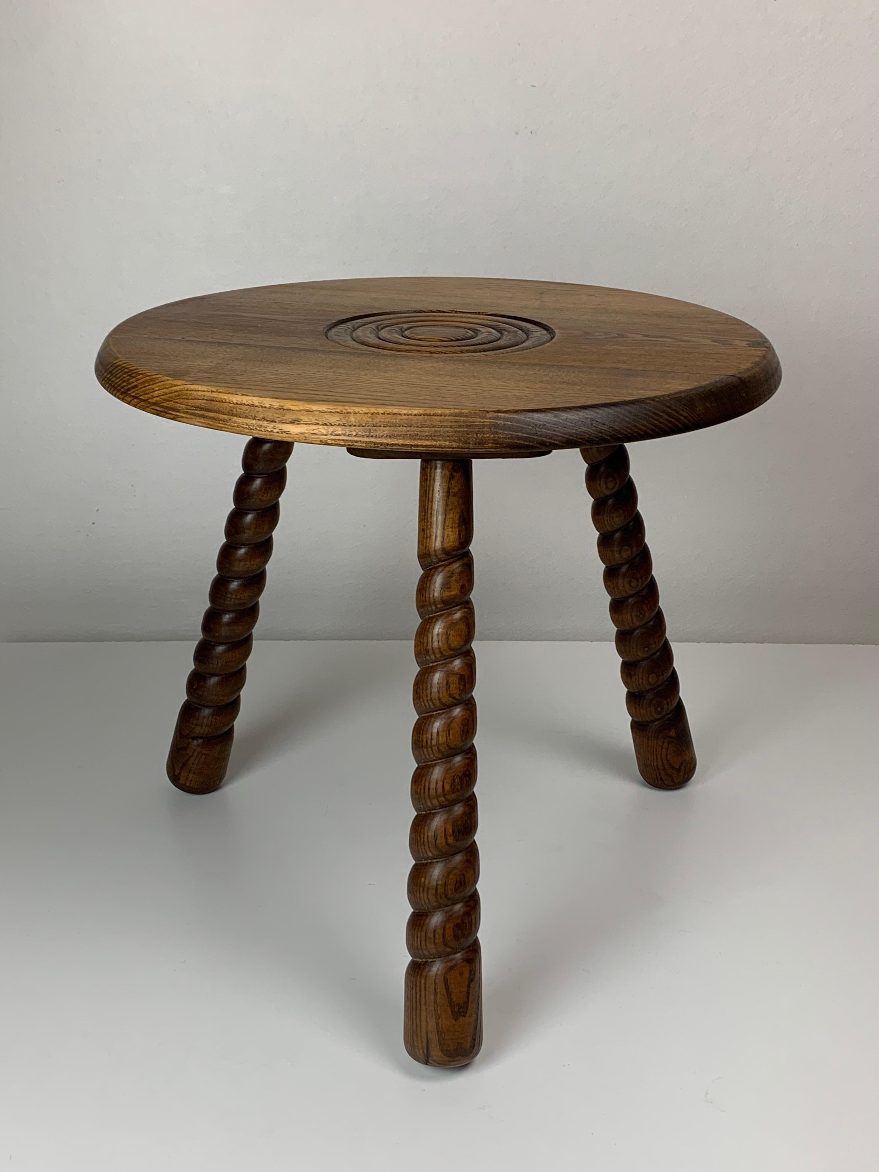Mid-20th Century French modernist wood turned bobbin side sable in the manner of Charles Dudouyt