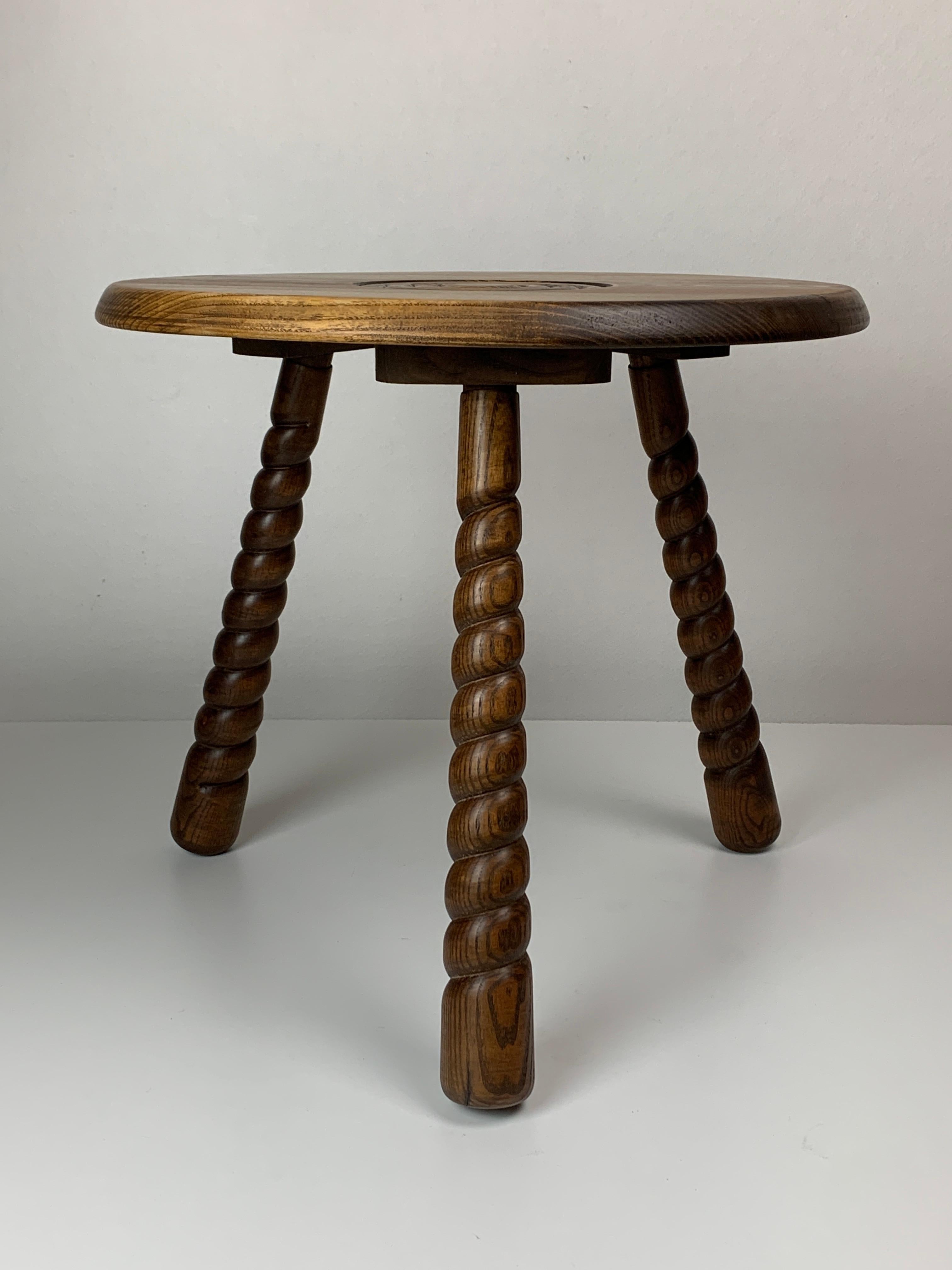 French modernist wood turned bobbin side sable in the manner of Charles Dudouyt 1