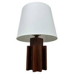 Französische modernistische Holztischlampe, Art Deco, 1930 1940