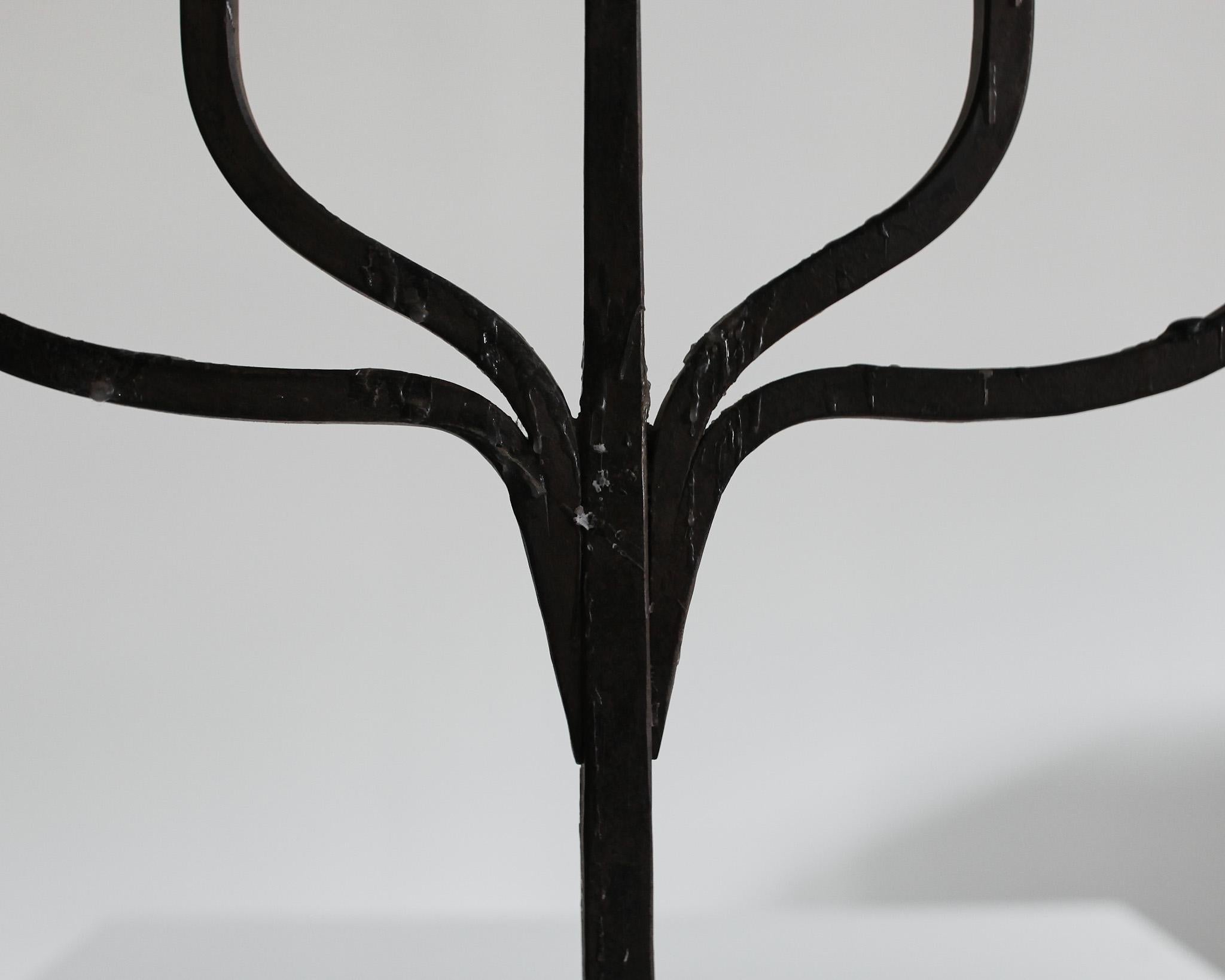 French Modernist Wrought Iron Candelabra For Sale 1