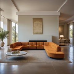 French modular sofa 1970s, 9 seats