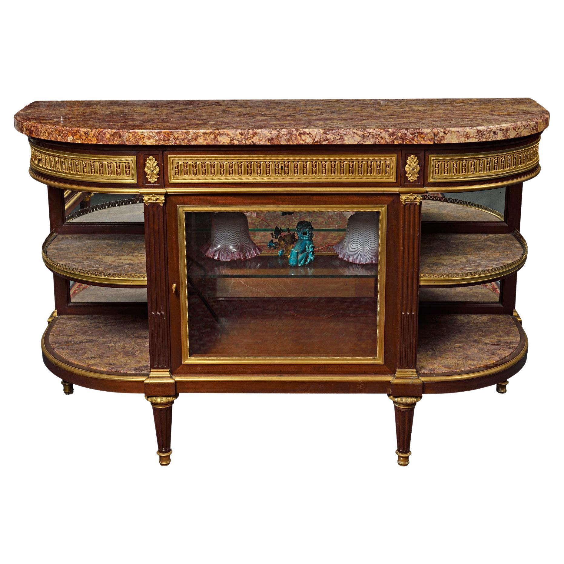 French Mohagany Gilt Bronze Console Desserte by F.Linke For Sale