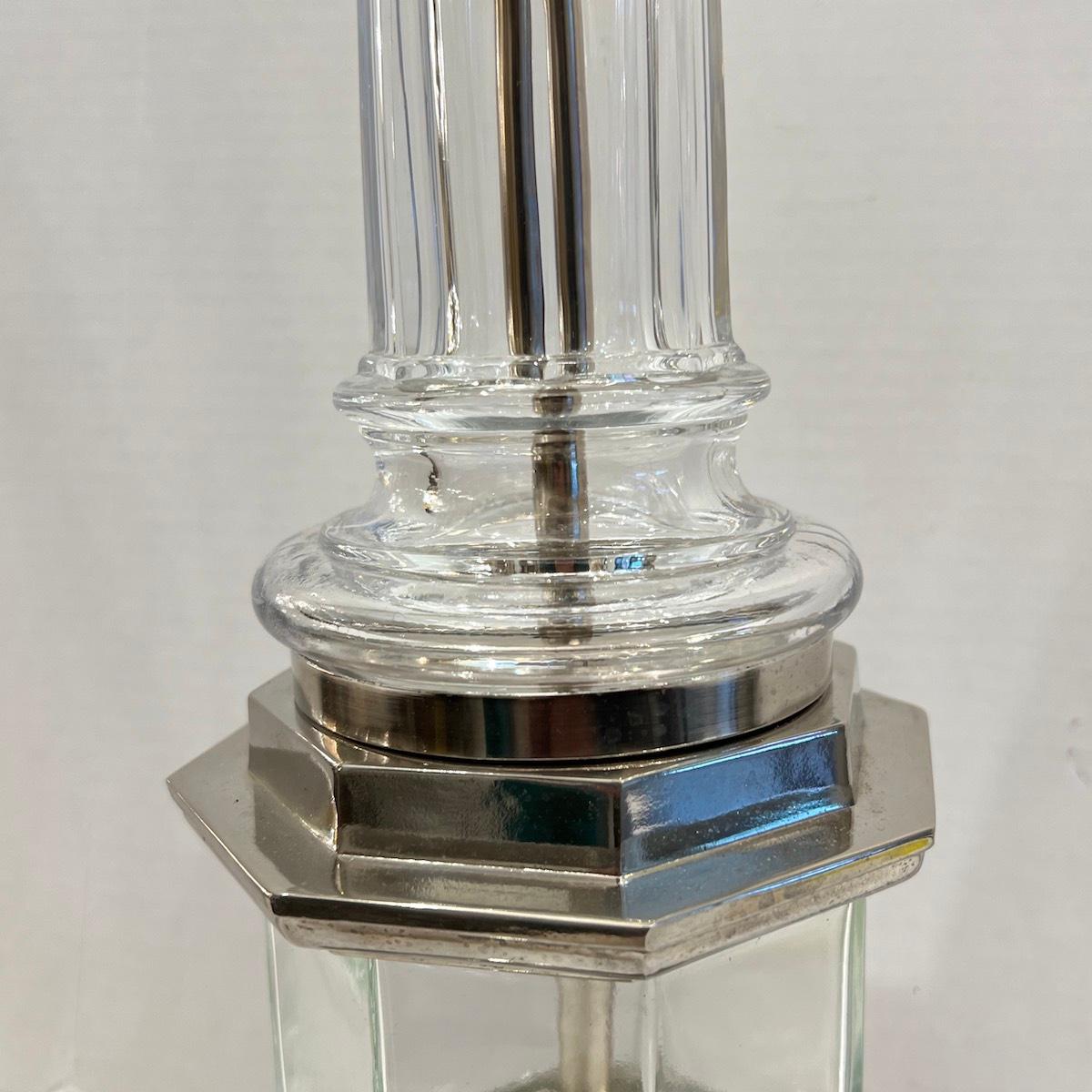 French Molded Glass Lamp For Sale 1