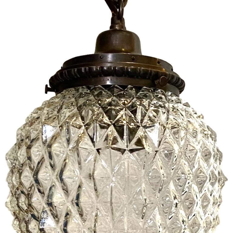 Mid-20th Century French Molded Glass Lantern For Sale