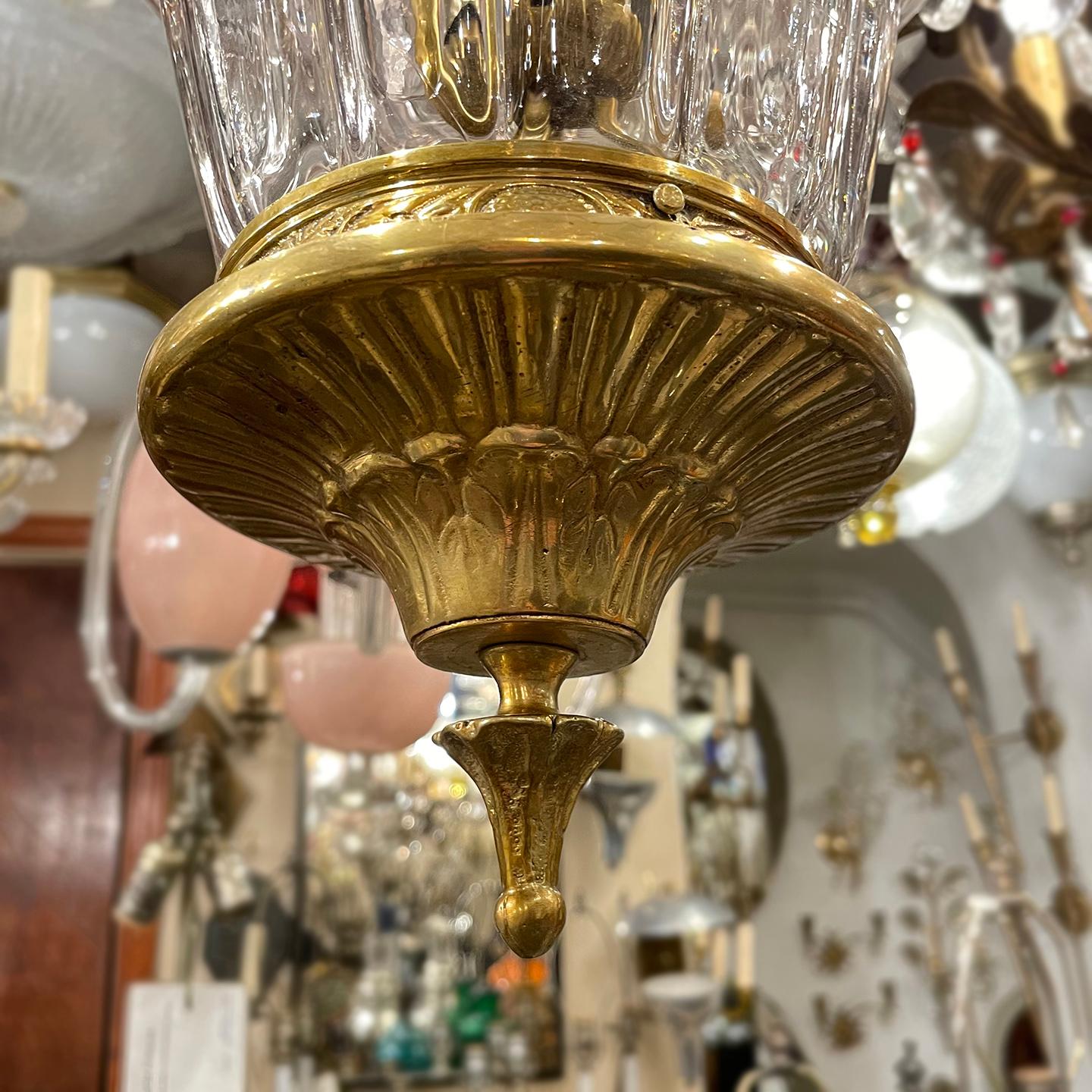Early 20th Century French Molded Glass Lantern For Sale