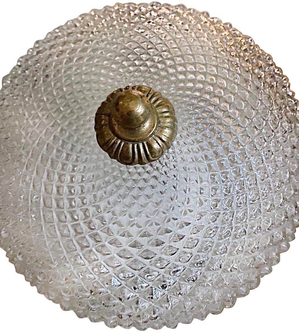 French Molded Glass Light Fixture In Good Condition For Sale In New York, NY