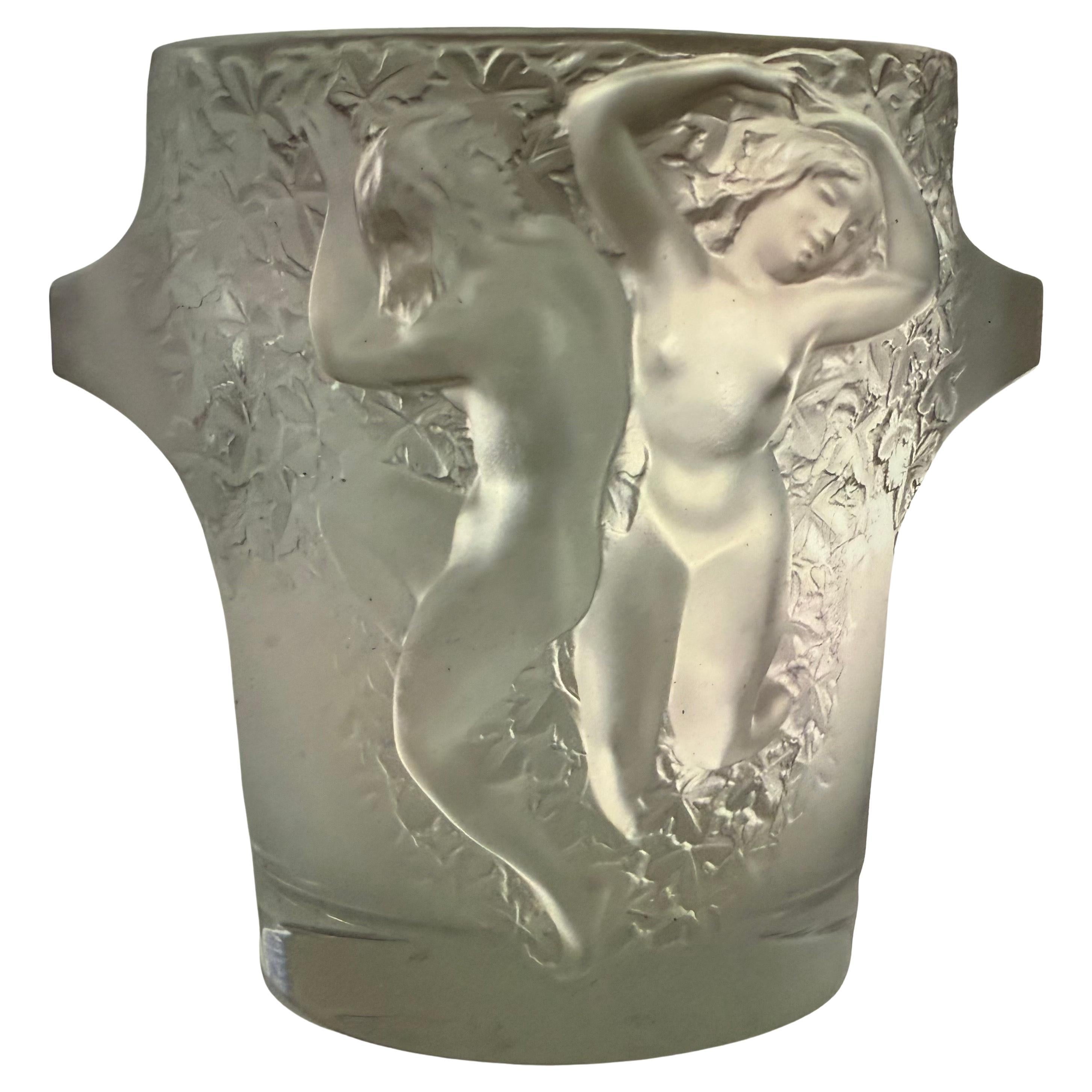 Cubitera de Champán de Cristal Moldeado y Pulido, Ganímedes,  Lalique