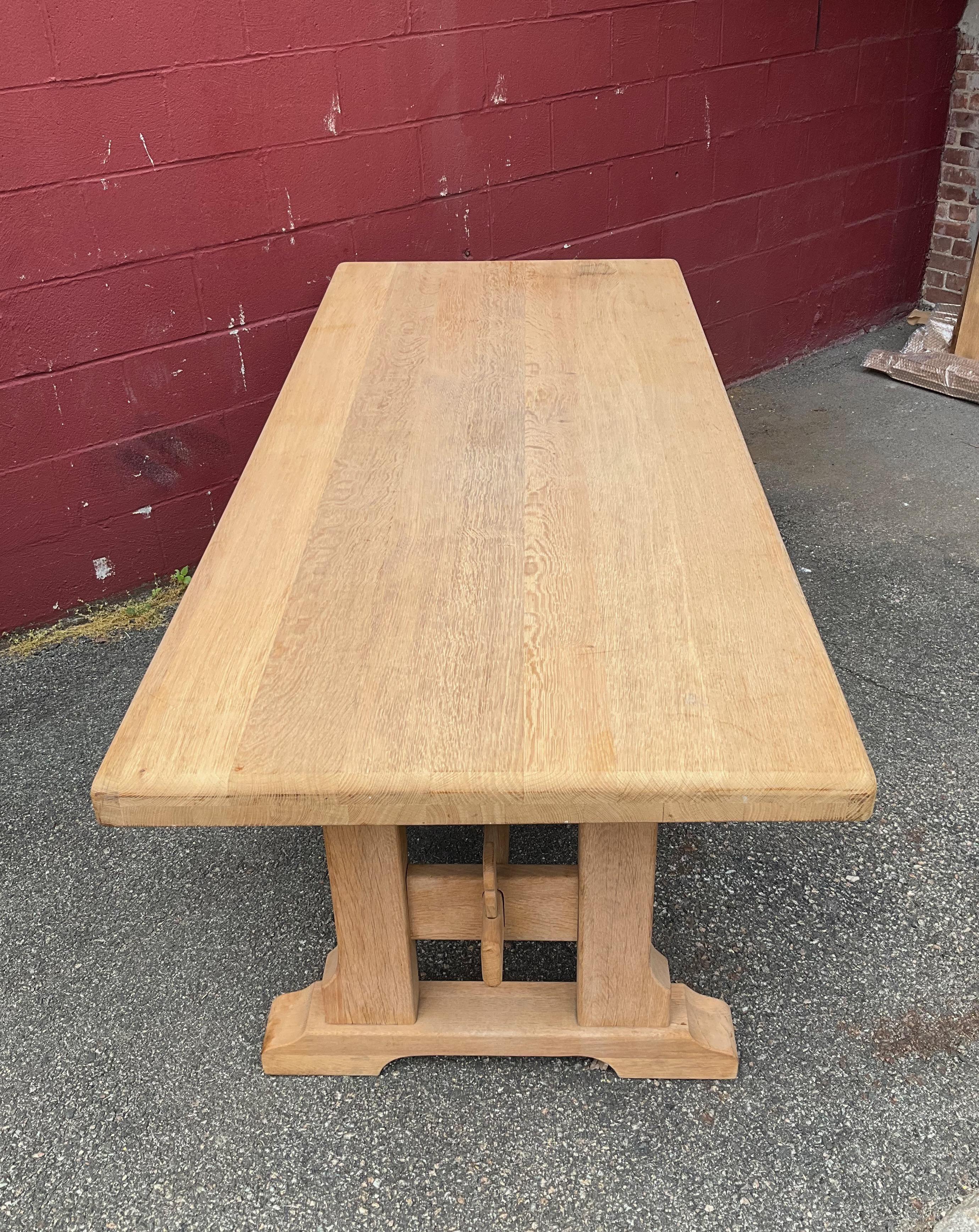 French Monastery Style Table Bleached Oak In Good Condition In Buchanan, NY