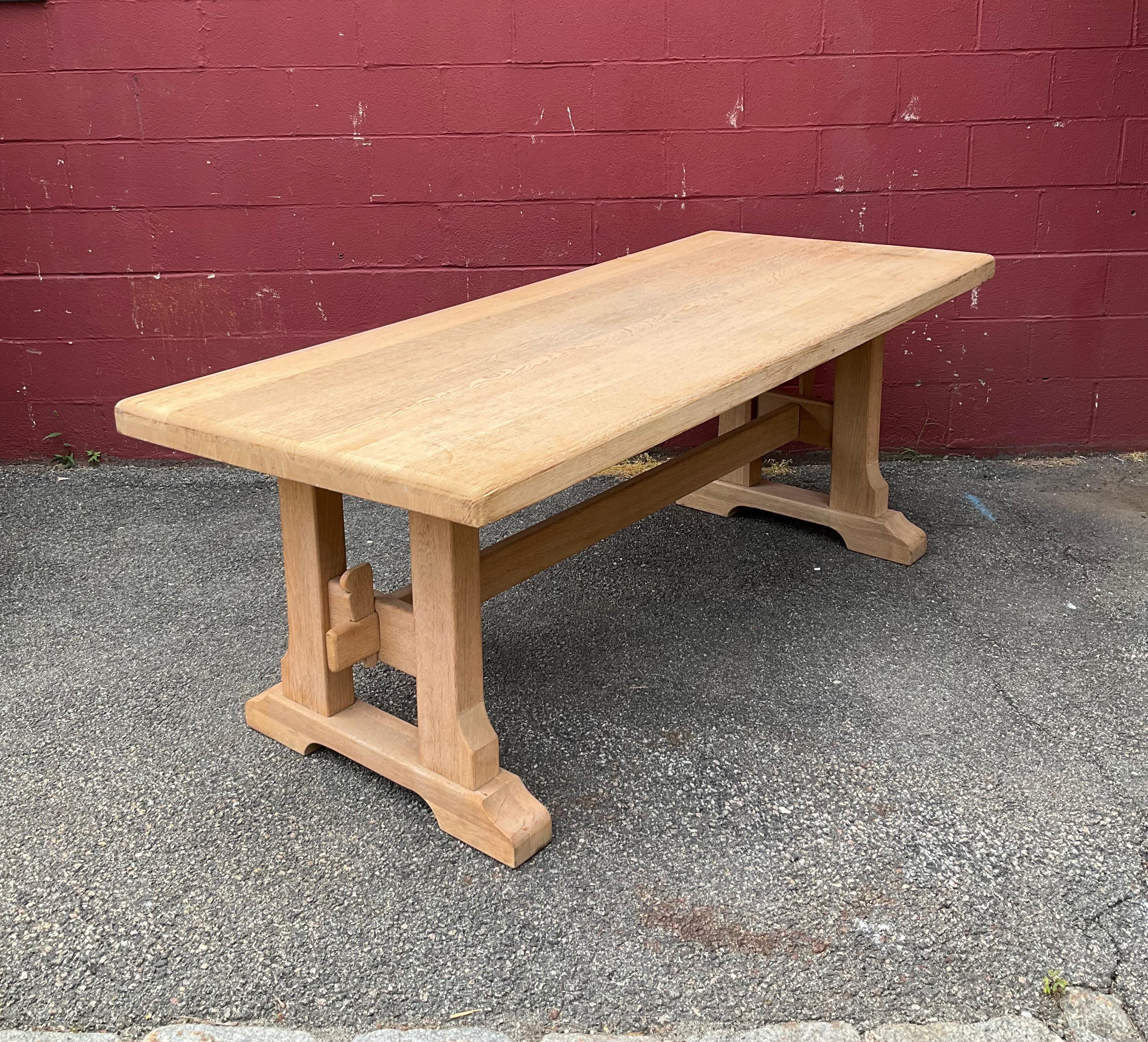 French Monastery Style Table Bleached Oak 1