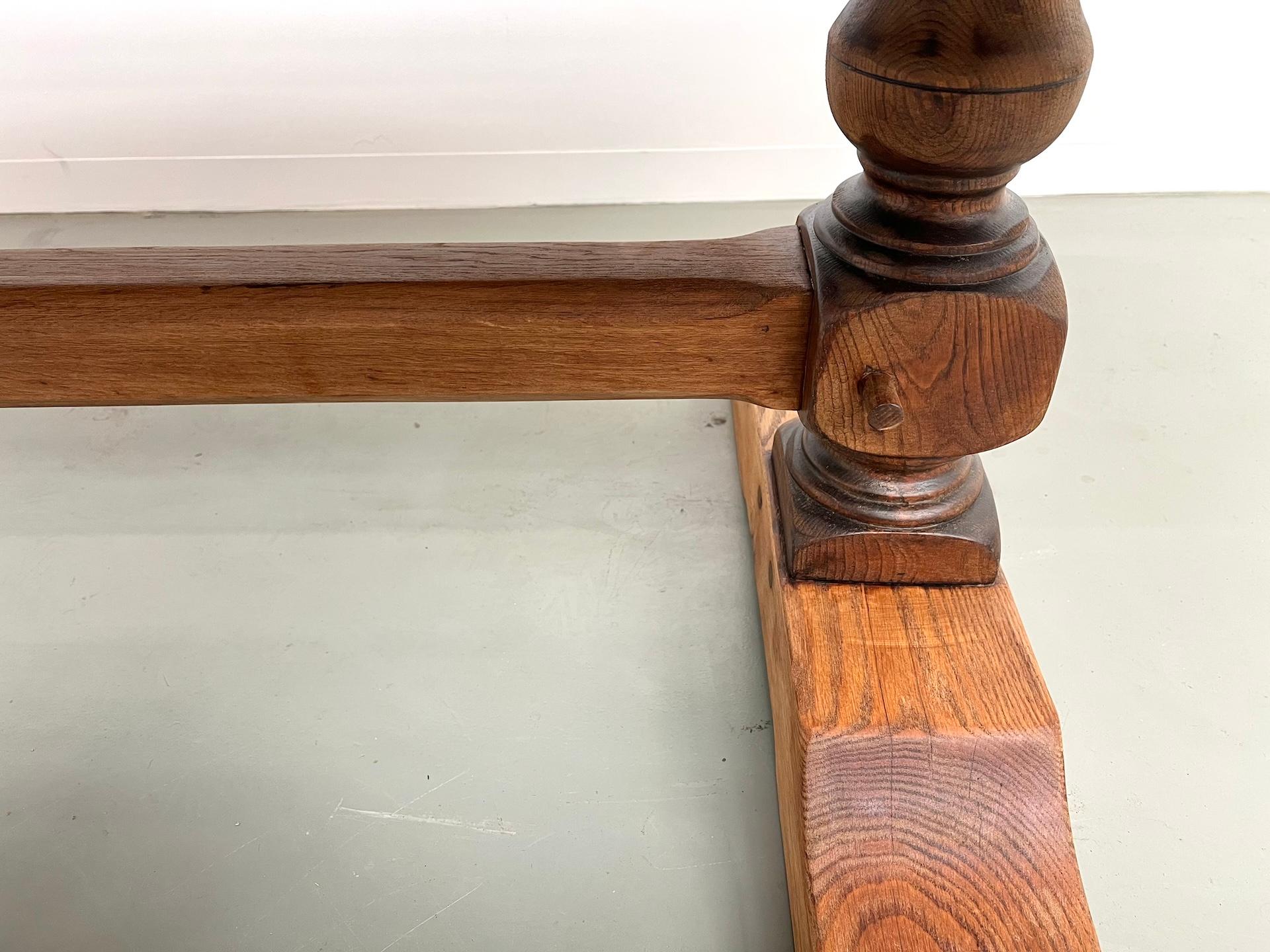 french monastery table in solid oak, circa 1950 4