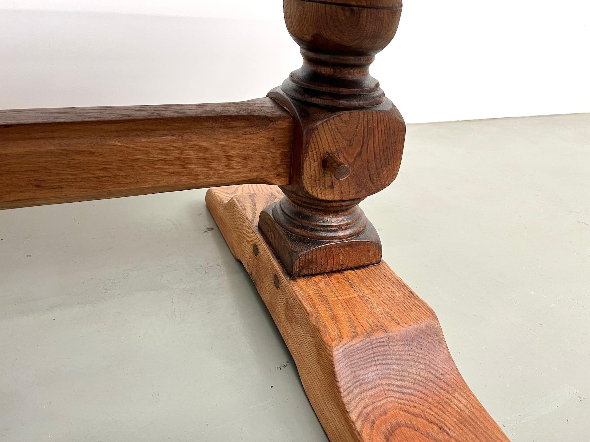 french monastery table in solid oak, circa 1950 5